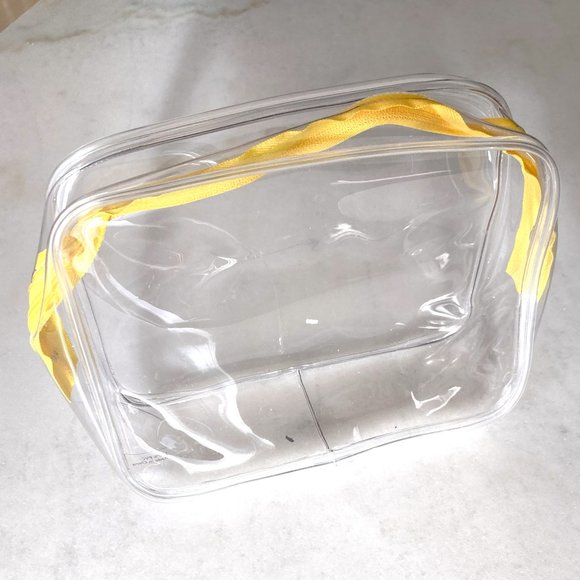 3/$36 - New! Sephora clear & yellow cosmetic skincare / makeup bag pouch - Picture 3 of 3